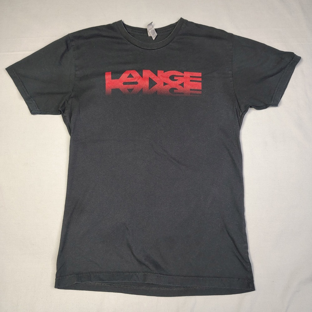 Lange Graphic T-Shirt Mens Medium Black Red Short Sleeve Tee Shadow Logo